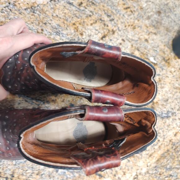 Harley Davidson Brown Studded Leather Biker Boots Size 7M ID D83754 - Picture 11 of 12